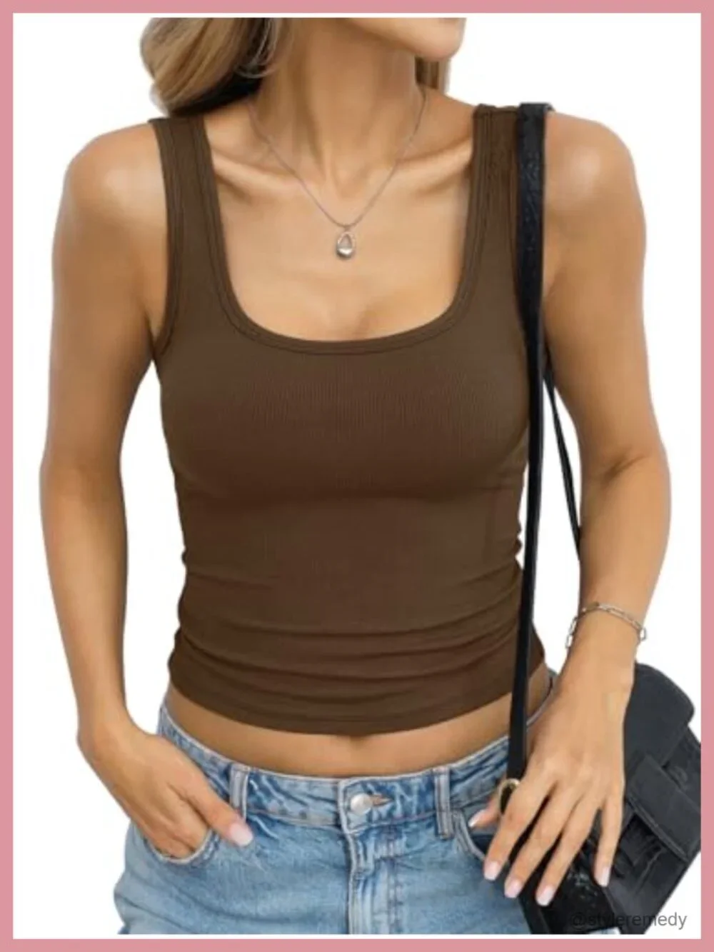 Ribbed Scoop Neck Tank Top Crop Fitted Sleeveless Summer Y2K Going Out Workout